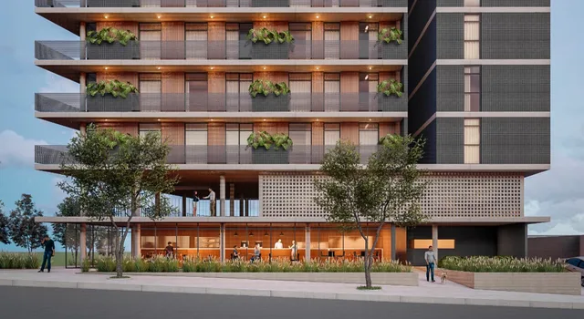 Apartamento em Florianópolis para locação: térreo e entrada do edifício (projeto)