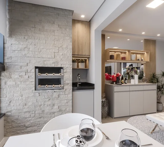 Apartamento perto da praia em Florianópolis: cozinha (projeto)